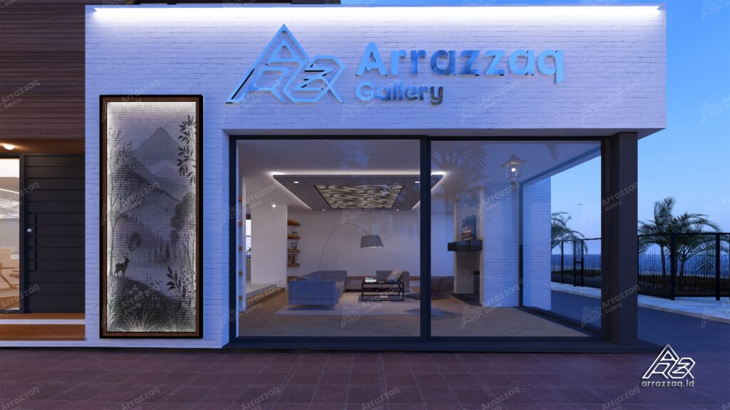 Wall art dekoratif berbahan perforated metal custom untuk interior dan eksterior