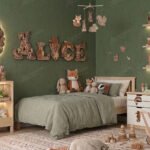 Wall decor kamar anak custom dengan nama anak berbahan plywood